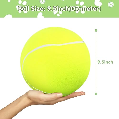 Miniatura 6 de Estink Pelota de tenis para perros de 9.5 pulgadas, pelota de tenis grande para mascotas, juguete para perros mega jumbo, suministros de juego