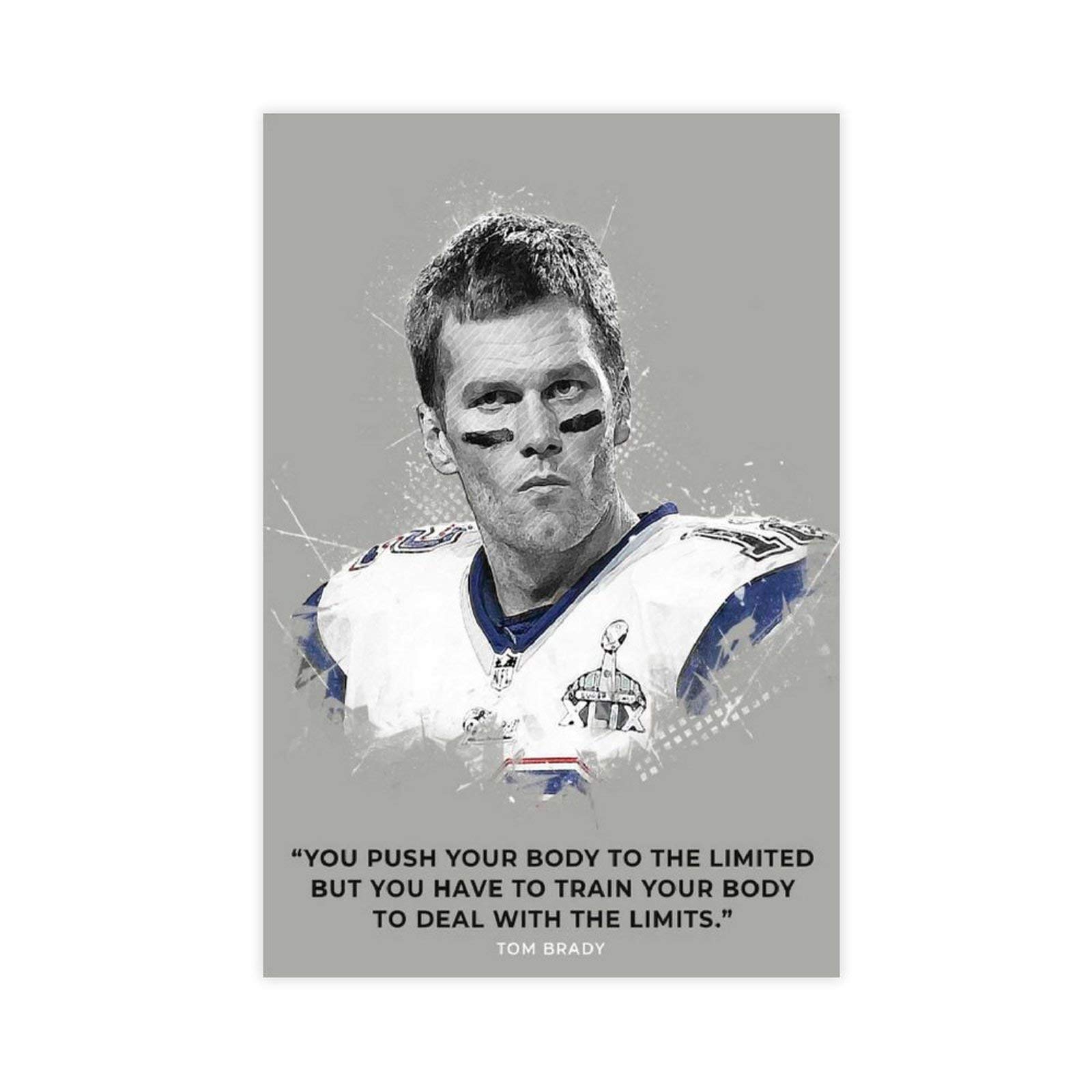 YINGXI Tom Brady Poster Football Motivational Quotes Canvas Wall Bedroom Decor Picture Sports Landscape Offices Room Decor Gift 20×30inch(50×75cm) Unframe-style1