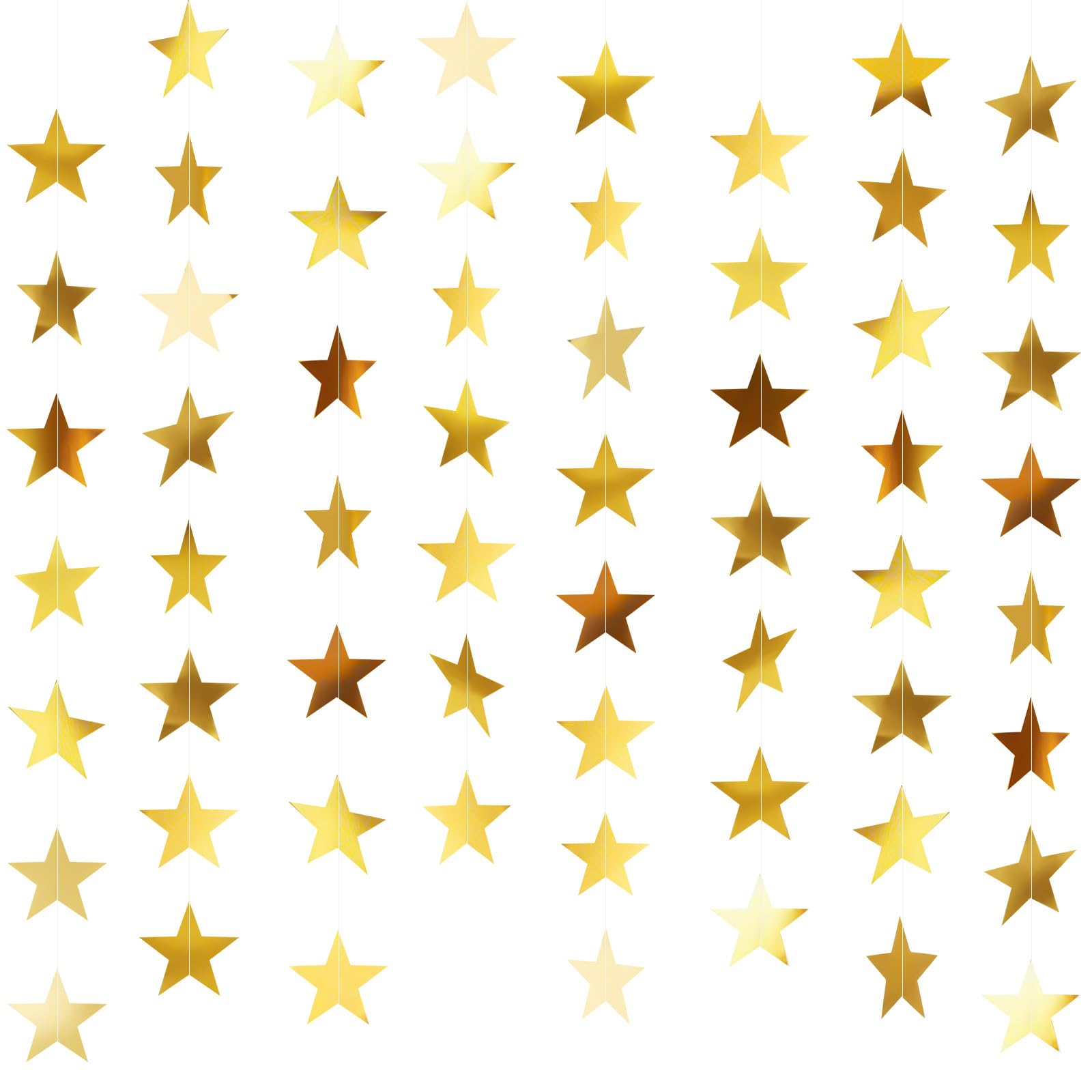 NACHLYNN 10 Pcs Star Garland 65 Ft for Birthday Party (5, Gold)