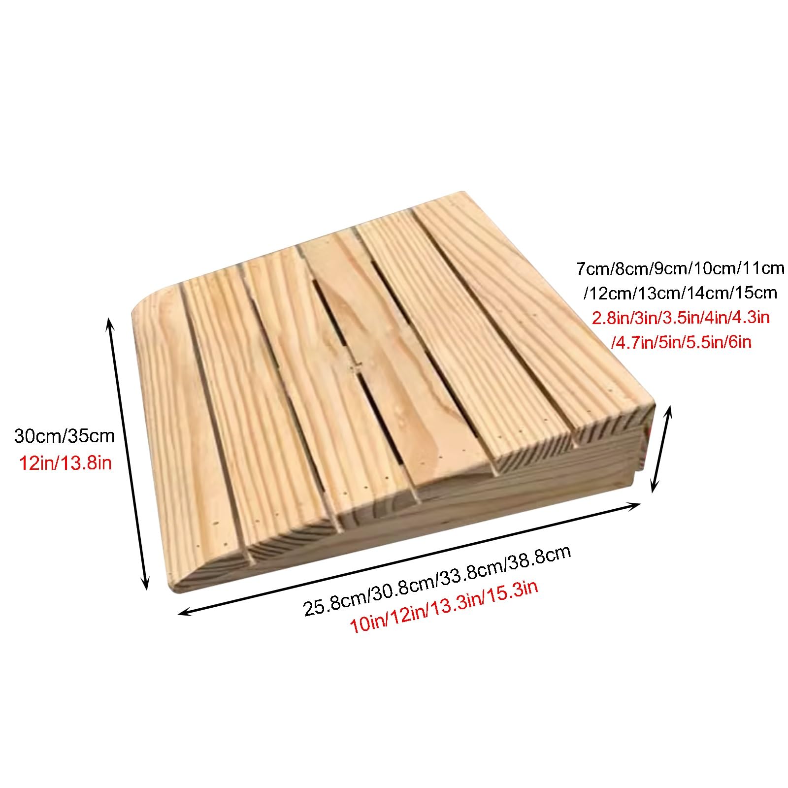 Rampa portátil de madera maciza antideslizante de 715 cm para puerta de patio, cobertizo, muelle de carga y acceso a ruedas (30 x 30,8 x 9 cm)