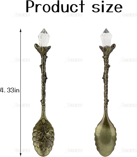 Miniatura 2 de AUEAR, Paquete de 25 cucharas de café de cristal retro, cucharas talladas de té antiguo para vajilla de café