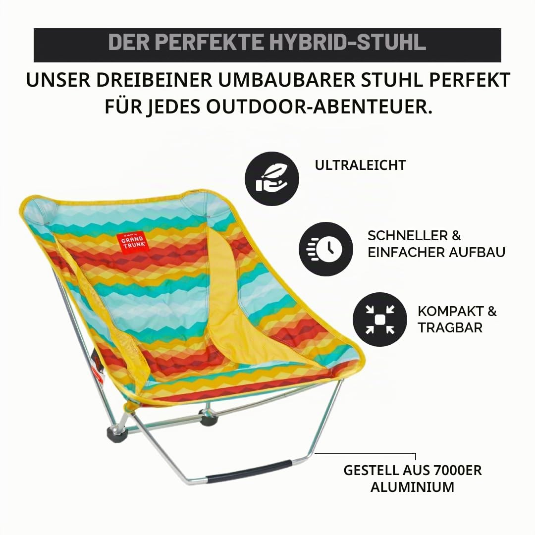GRAND TRUNK Alite Mayfly Stuhl | Leichter Stabiler Campingstuhl | Tragbarer, schneller und einfacher Aufbau | Rasenstuhl für Wandern, Rucksackreisen, Angeln und Strand - Horizon