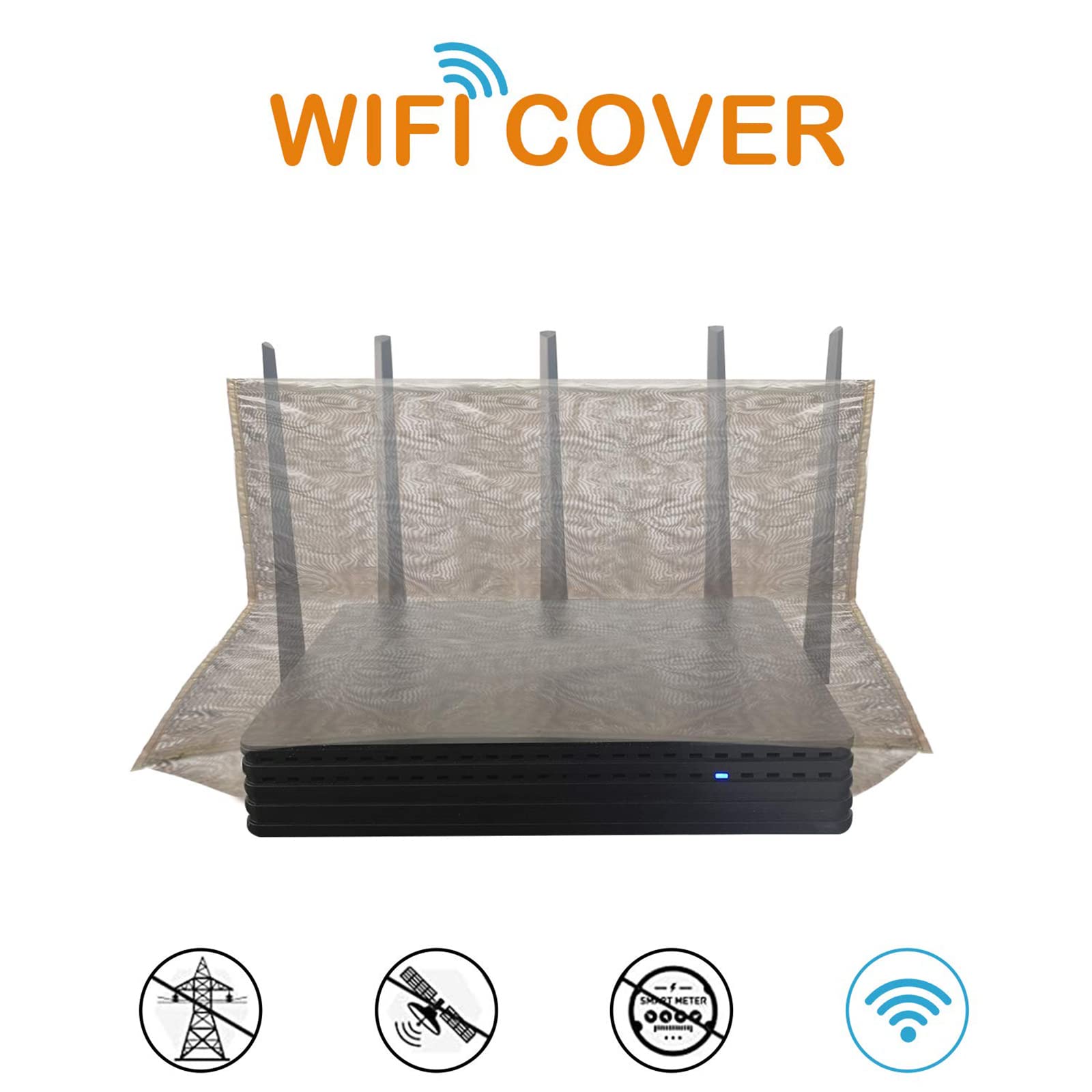 Schermatura EMF Copertura Router WiFi, Blocco RF Protezione Radiazioni - Tessuto 100% Fibra D'Argento, 13.7 * 15.7 in