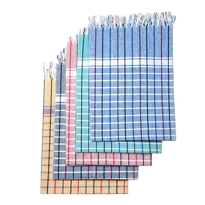 Cotton Checks Towel (Multicolour) Handloom Bath Towel (Gamcha) - Skin Friendly-Shrink Proof Bath Towels- Set of 2 Pieces Set (Size 60 * 30 Inches)-image-22