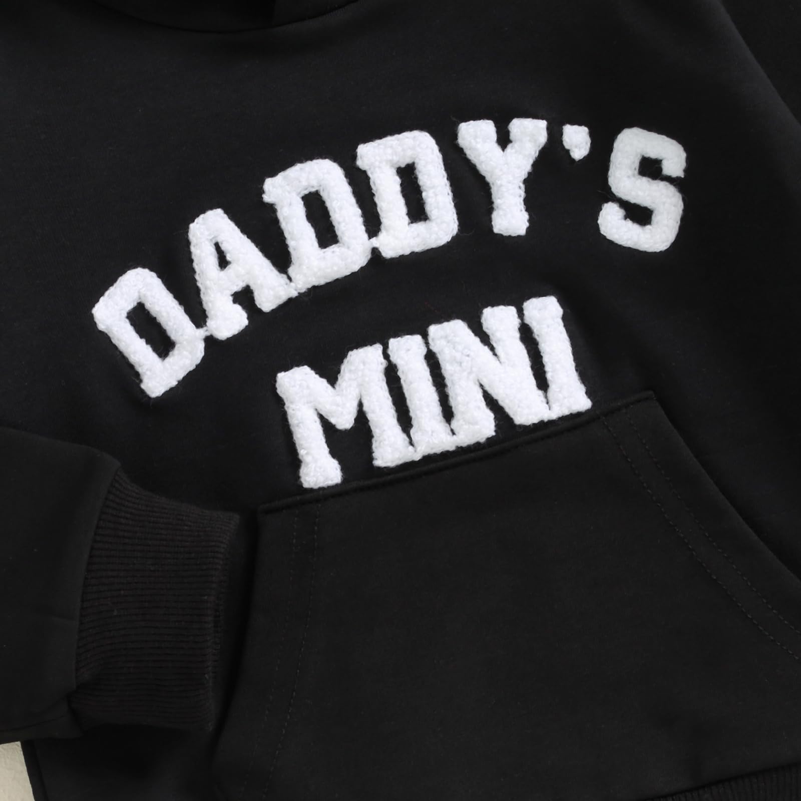 PUHHAPIEY Conjunto de ropa para bebé niño pequeño para otoño e invierno, mini sudadera con capucha y pantalón deportivo para papá