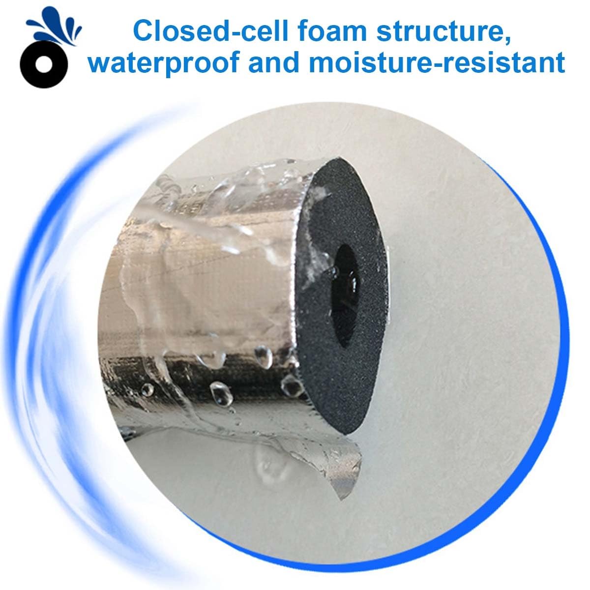 Tubo Isolante Termico Per Tubi, Guaina di Isolamento per Tubi, Diverse Taglie, Ideale per Tubi di Diametro di 16-219mm,Utilizzato per Tubi dell'Acqua Fredda e Calda((ID)219MM x (TK)30MM x (L)0.95M)