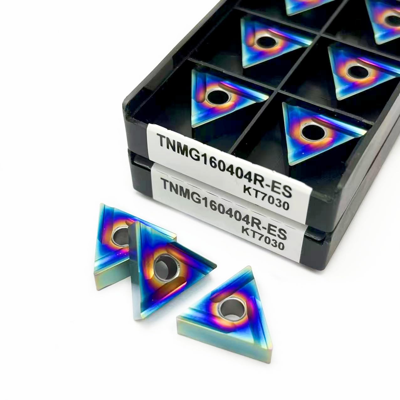 10pcs TNMG160404 TNMG160408R KT7030 CNC Carbide Blades Lathe Cutting Tools External Turning Inserts for Steel and Stainless Steel(TNMG160408L KT7030)