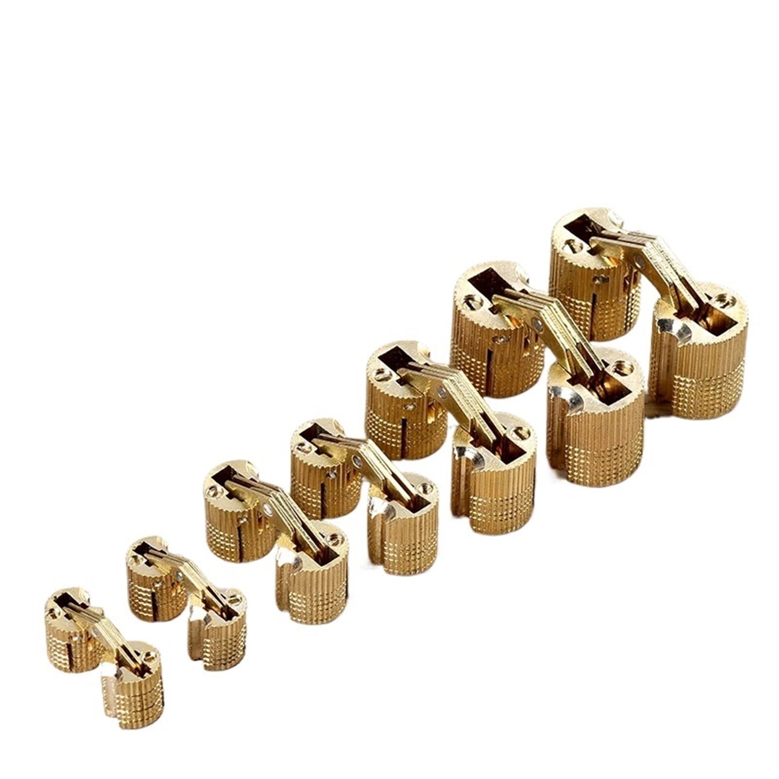 4PCS 8-18mm Copper Hinges Concealed Cabinet Hidden Door Hinges(8mm)