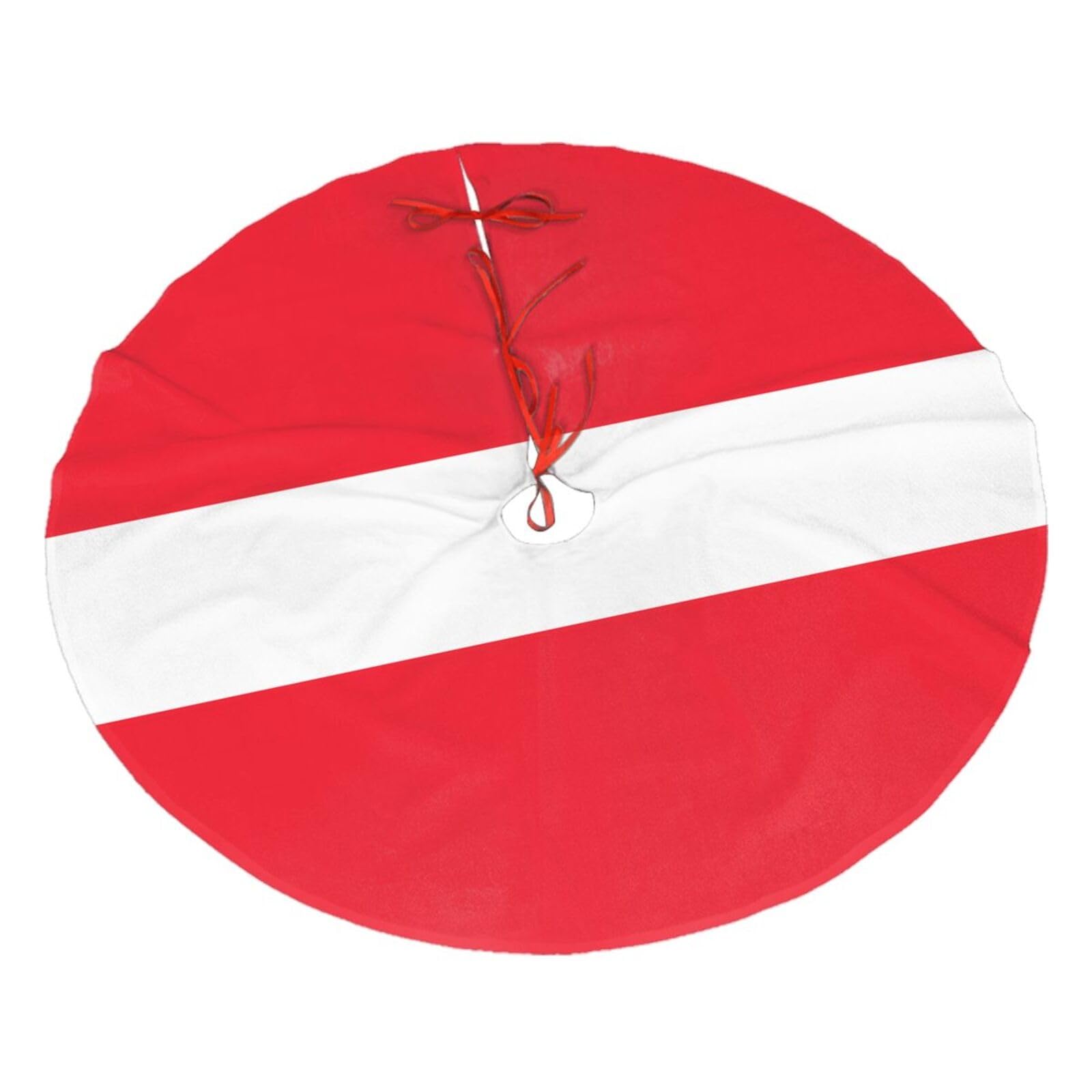 Austrian Flag Printed Christmas Tree Skirt Christmas Plush Tree Skirt 36 inches (about91 cm) ChristmasIndoor and Outdoor
