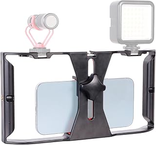 Universal Phone Cage, Smartphone Video Rig, Handheld Filmmaking Vlogging Case Stabilizer for Videomaker, Film Maker, Video Grapher