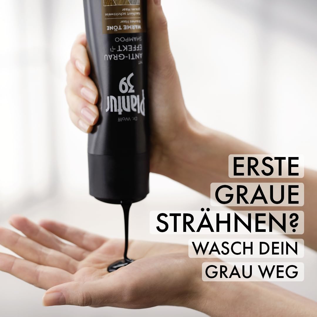 Plantur 39 Anti-Grau Effekt Shampoo, 1 x 200 ml - Für warme Töne und braunes Haar - Kaschiert schrittweise graue Haare ohne Färben - Coffein-Shampoo für Frauen für kräftiges Haar