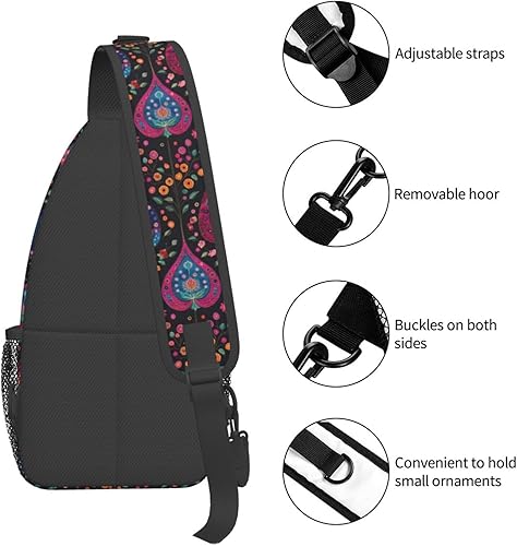 Vista 3 de Small Crossbody Bags for Women Men - Vintage Pattern A Print Adjustable Shoulder Bag Fanny Packs Belt Sling Bag Crossbody Purses Backpack for Travel
