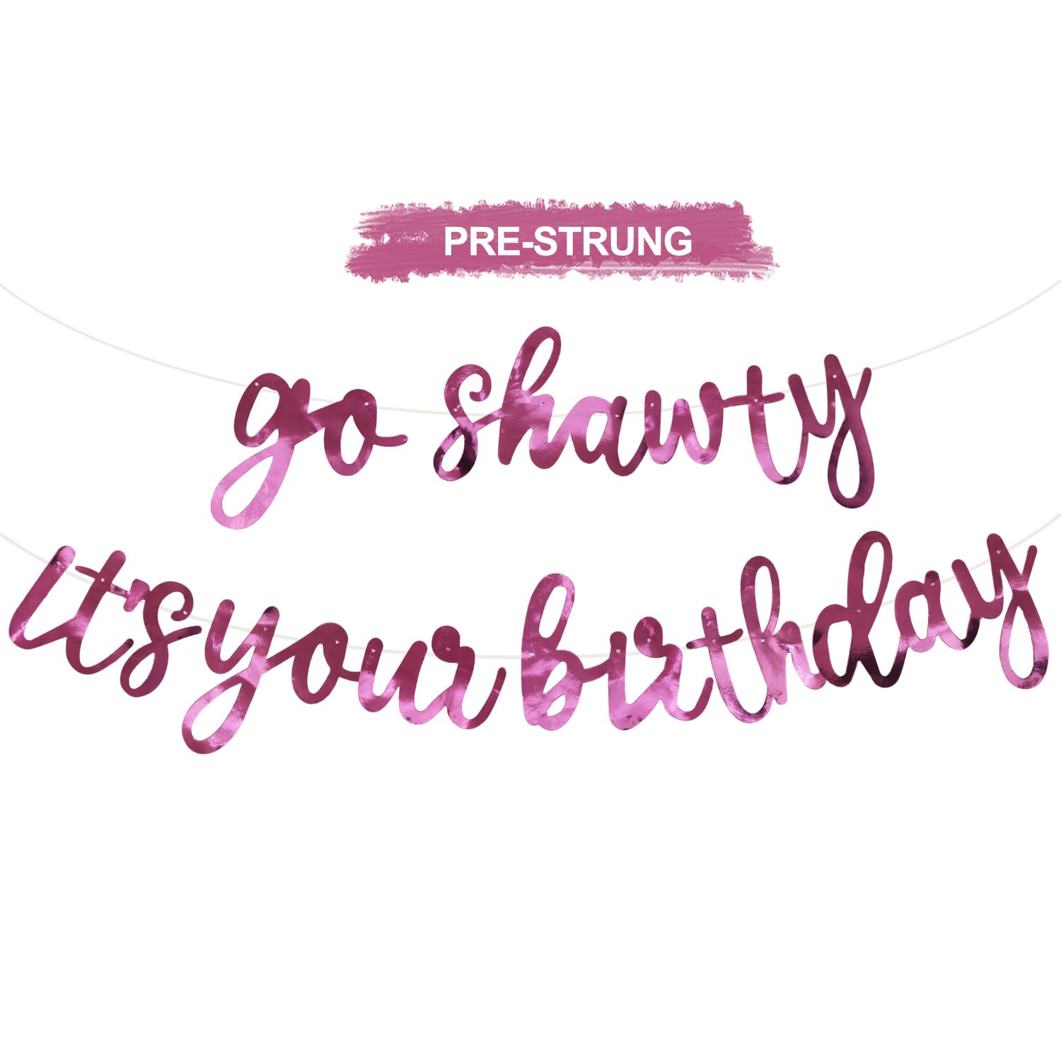 Glitter Birthday Banner - Pre-Strung & Easy Decor -21
