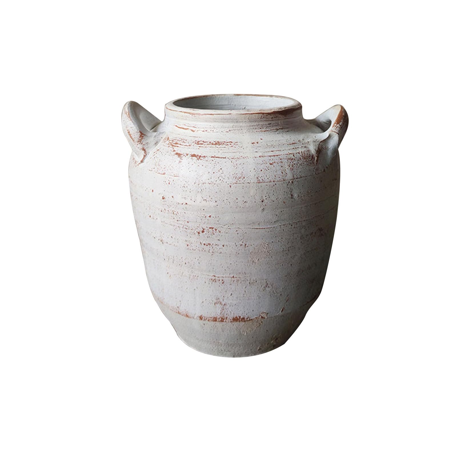 Countertop White Vase, Simple Vintage Vase, Decoration for Office, Study, Company, Dining Table, Ceramic, Height 17CM To 30CM(Size:H17CM,Color:White A)