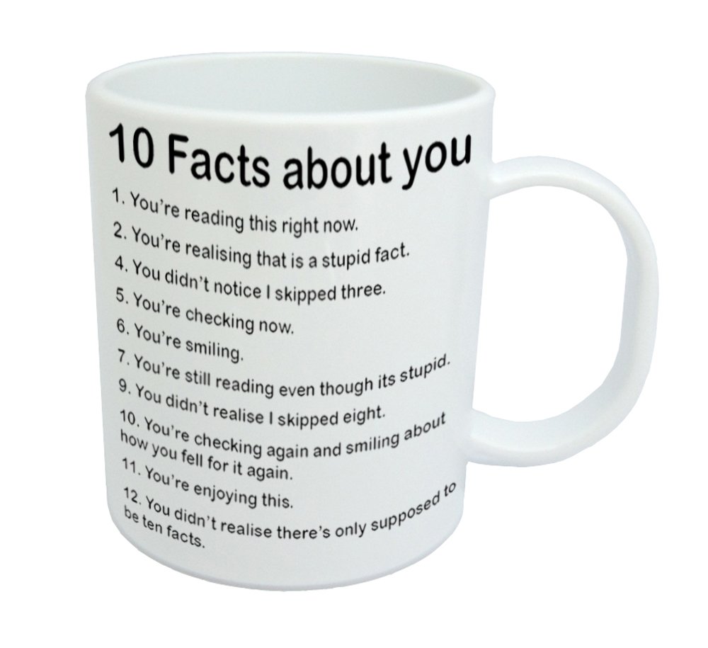 10 Facts About You Funny Novelty Mug - Serendipity Vita Range - Each Mug Comes In An Individual Giftbox
