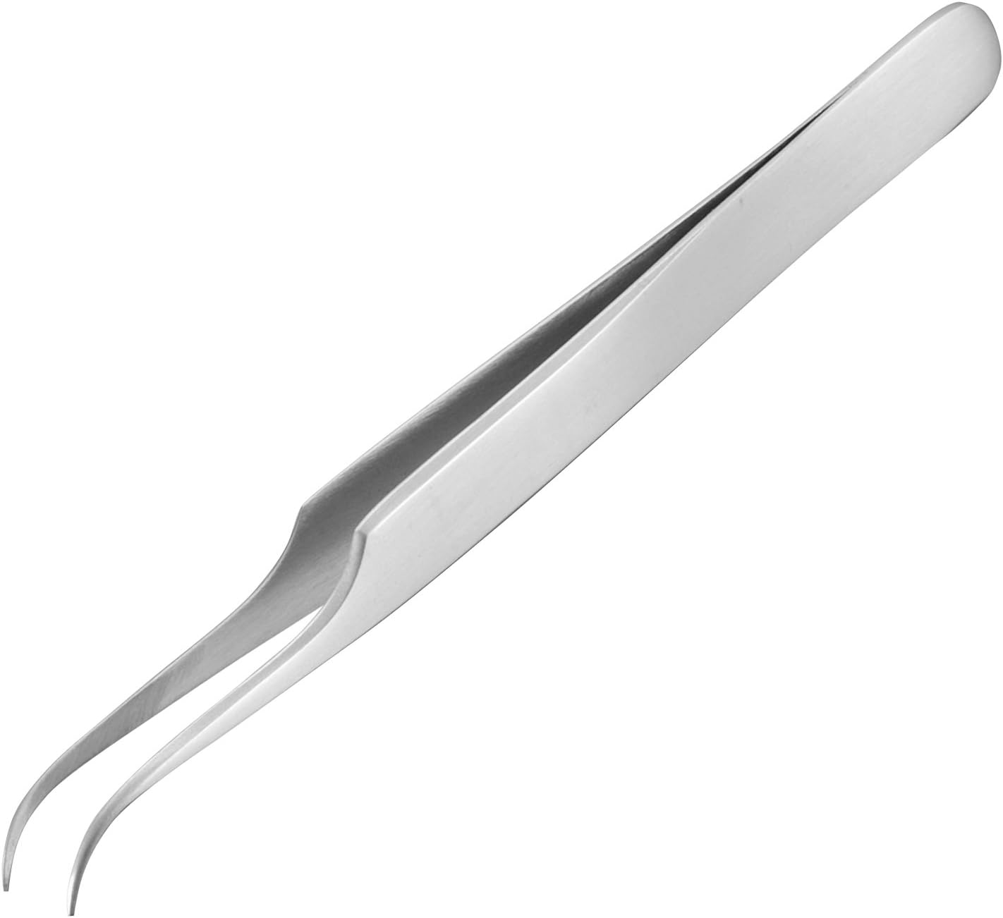 fine Tipped Stainless Steel Tweezers (Curved Style), 120mm Long