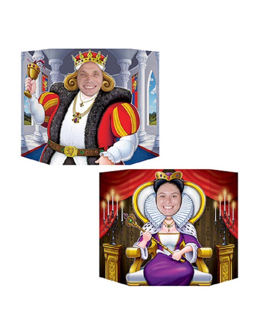 Beistle Multi Color King & Queen Photo Prop