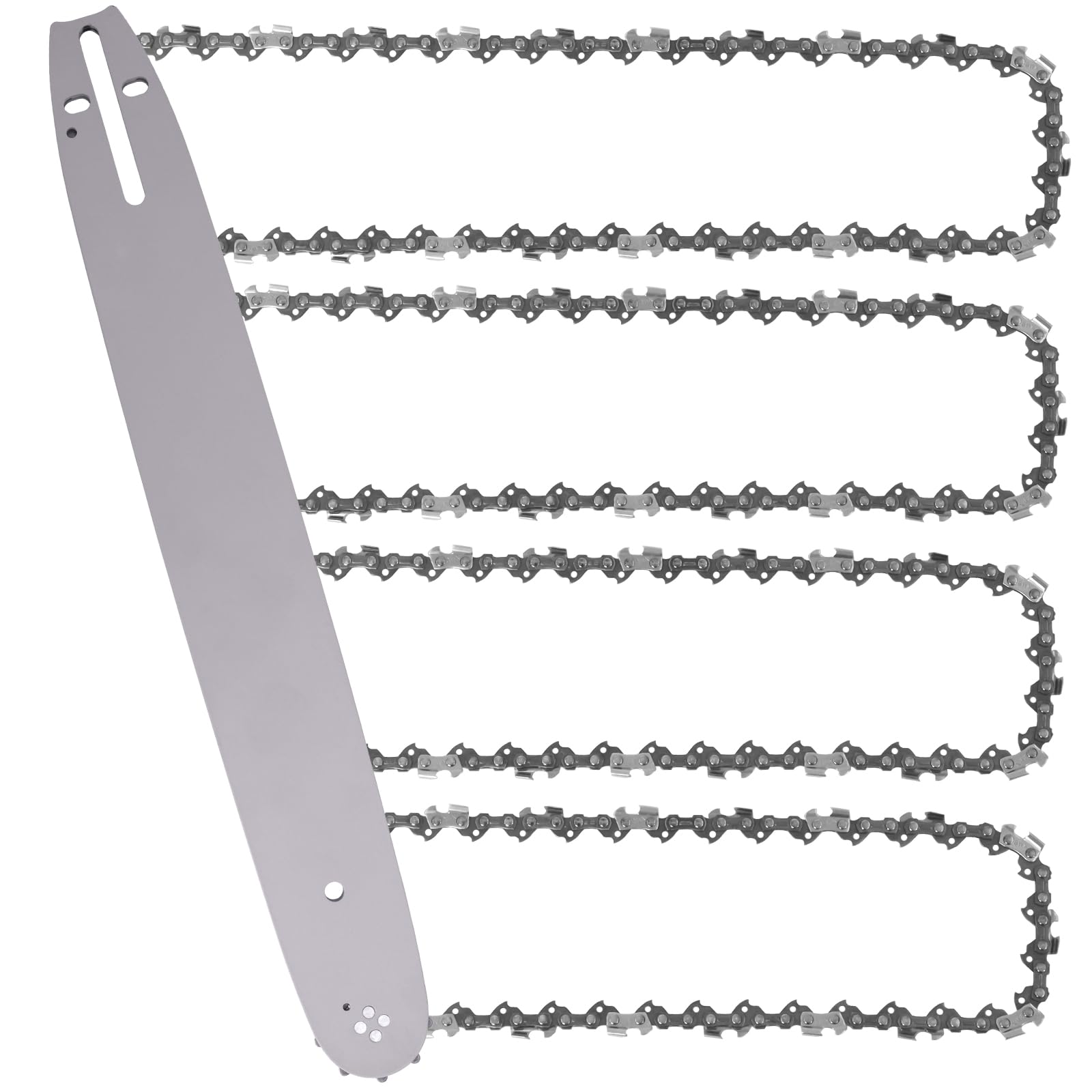 Chaînes de Tronçonneuse avec Guide 40 cm, 57 Maillons, 4 Chaînes + 1 Guide