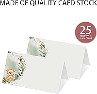 Vista 2 de Tarjetas de lugar para fiesta de oso verde, tarjetas editables con nombre, tarjetas de lugar de asiento para mesas, tarjetas estilo tienda