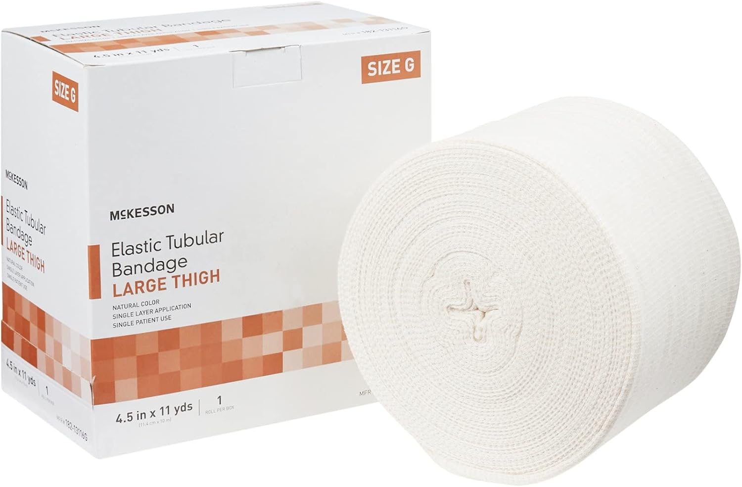 McKesson Spandagrip Tubular Bandage, Elastic Support with Compression - for Large Thighs, Size G, 4 1/2 in x 11 yd, 1 Count, 1 Pack