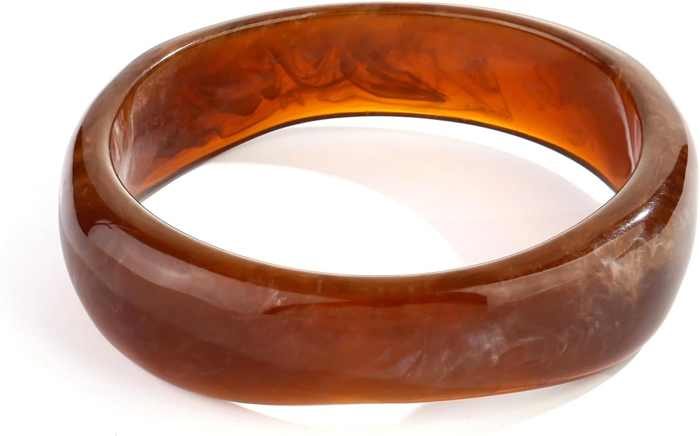 Acrylic Resin Bracelet for Women Wide Chunky Statement Bangle Bracelets Wristband Acetate Mottled Cuff Bracelets Irregular Geometric Plastic Bracelet