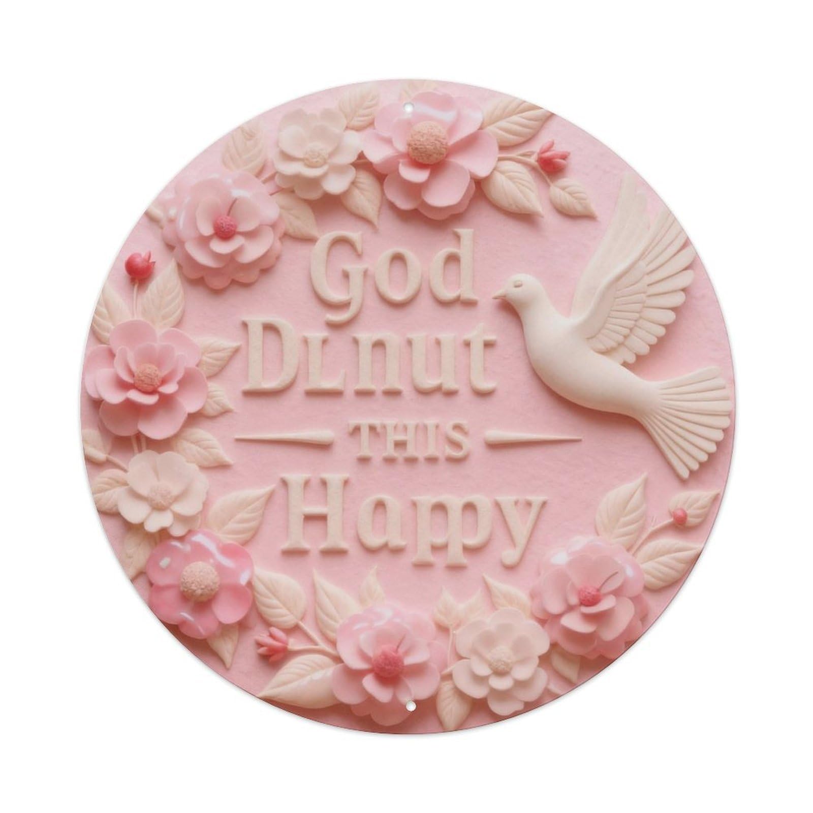 Donut Happy Metal Tin Sign Plaque