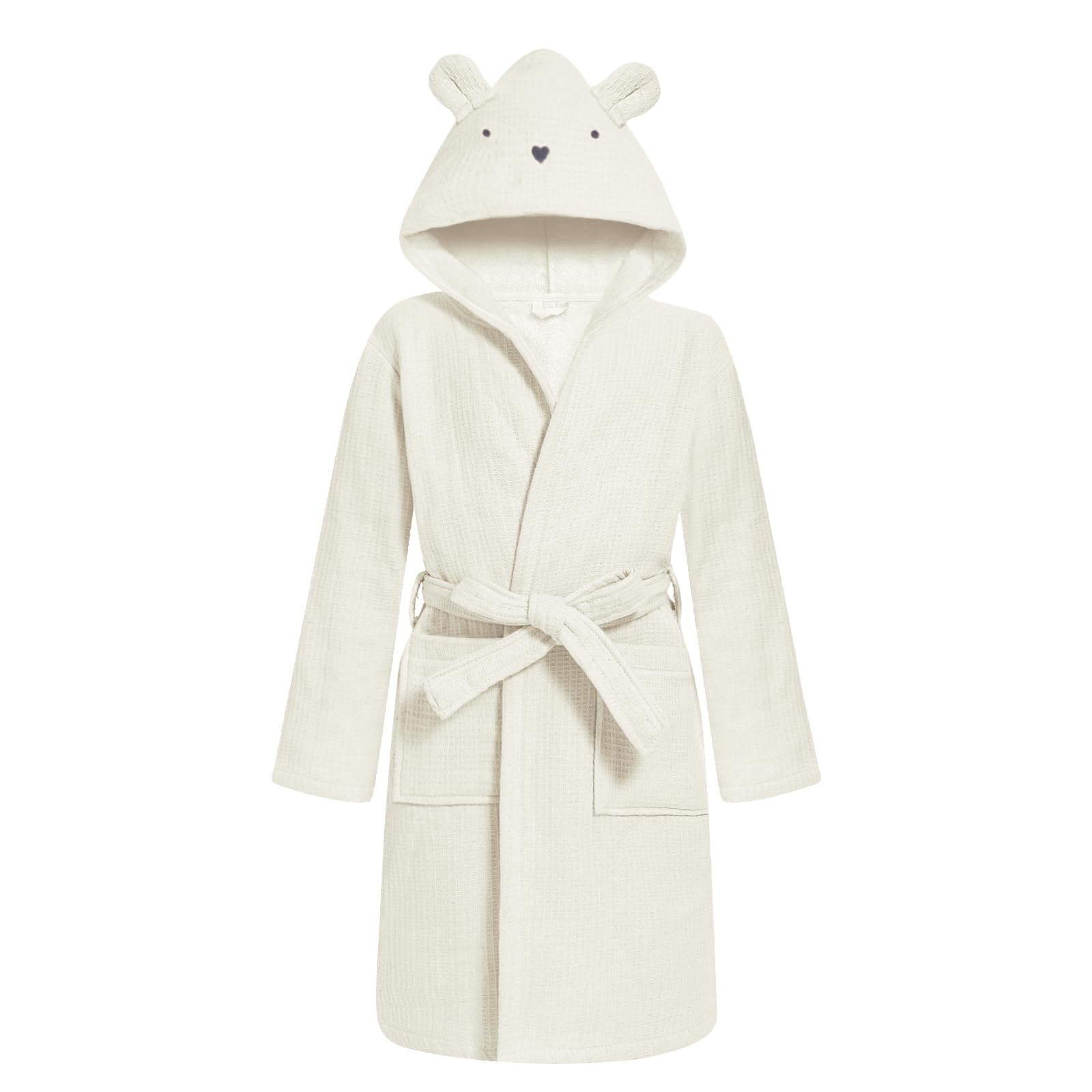 WYTbaby Bata de baño para niños, 100 % algodón, con capucha, absorbente, para niñas y niños de 1 a 8 años