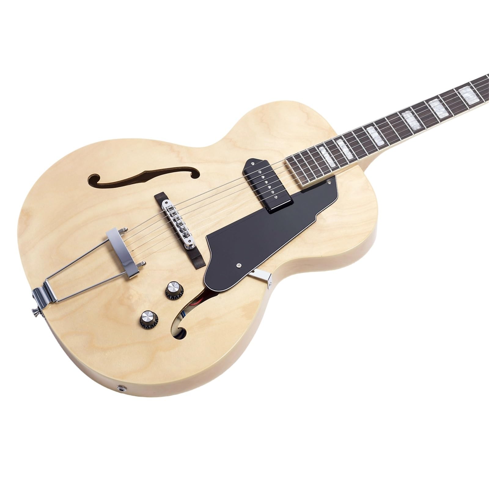 Standard Gitara Elektryczna Gitara Elektryczna Jazzowa Natural Hollow Body 6 Strunowa Dla Praworęcznych Profesjonalna Wydajność
