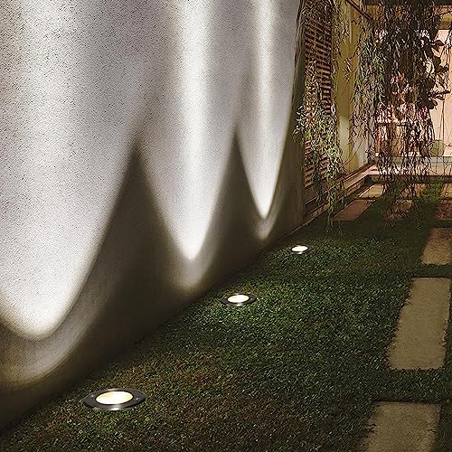 Gocuces Landscape Lights Outdoor 12W,Line Voltage 110V 120V Led Pathway Light,Waterproof In Ground Lighting,White Spotlight For Driveway,Step,Backyard,Pack Of 4 #TOP6