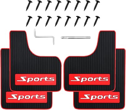 4PCS Universal Car Mud Flaps, Soft No-Collision Rubber Mudguard Splash Guards for SUV and Sedan Front Rear Fenders, Short