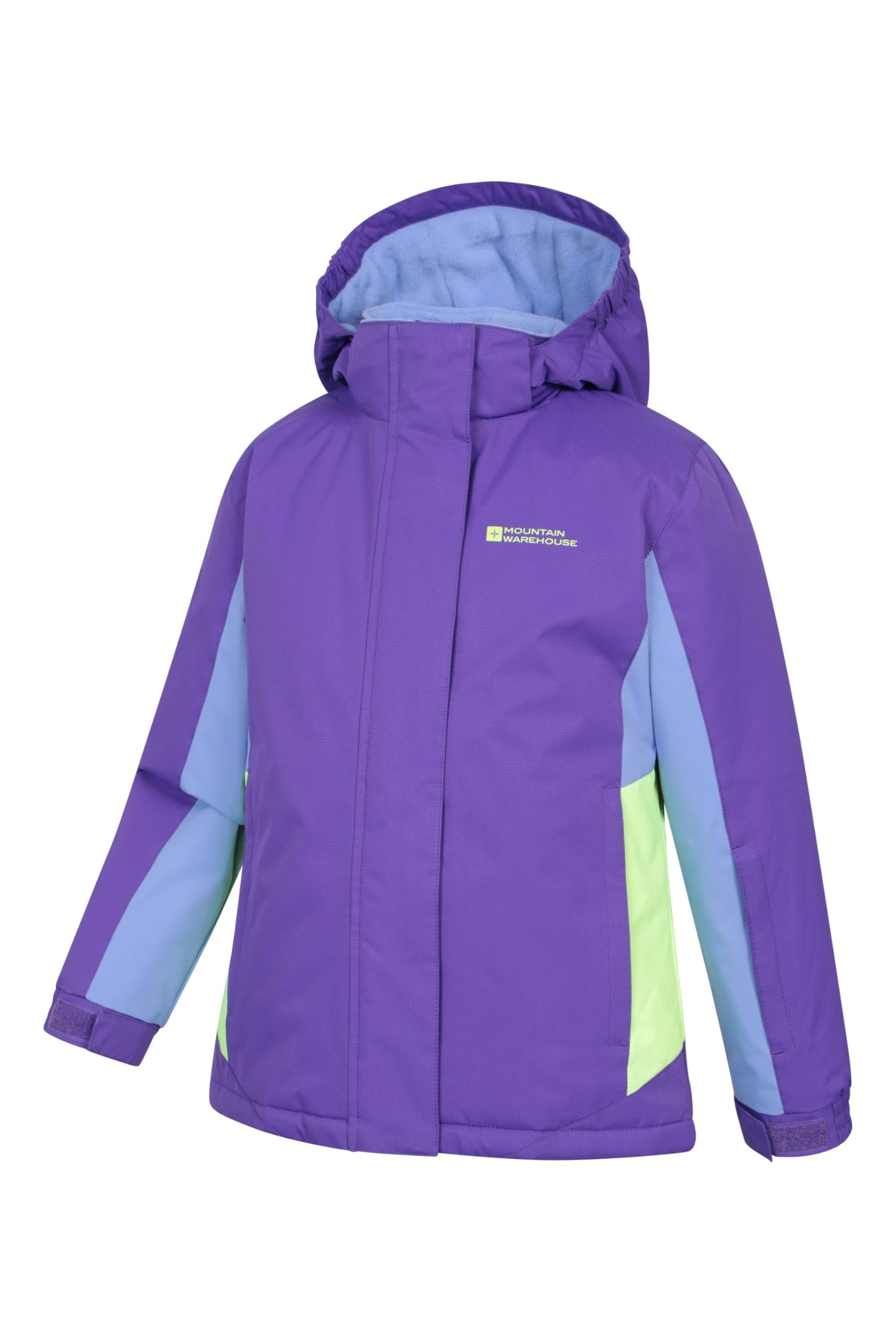 Mountain Warehouse Honey Veste de ski pour enfant – Imperméable à la neige, poignets réglables, veste pour enfant avec doublure en polaire, jupe de neige intégrée, veste d'hiver – garde les enfants au