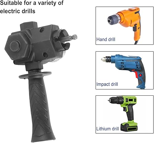 Miniatura 3 de Accesorio de taladro de ángulo recto Giro de 90 grados estable y conveniente con mango para herramientas de mantenimiento de espacios pequeños,
