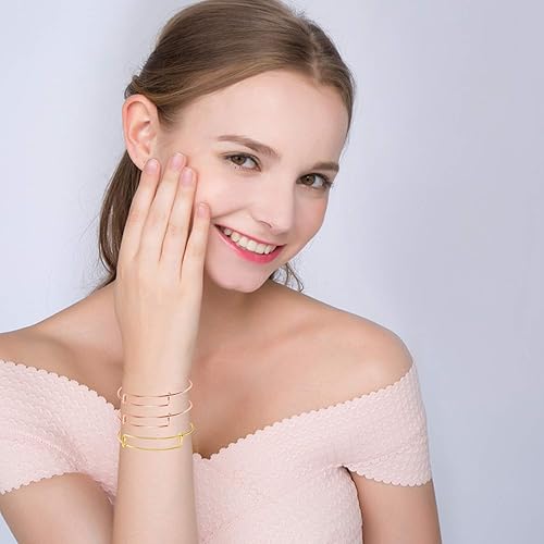 Miniatura 6 de UPINS 100 pulseras expandibles ajustables en blanco para hacer joyas, 4 colores