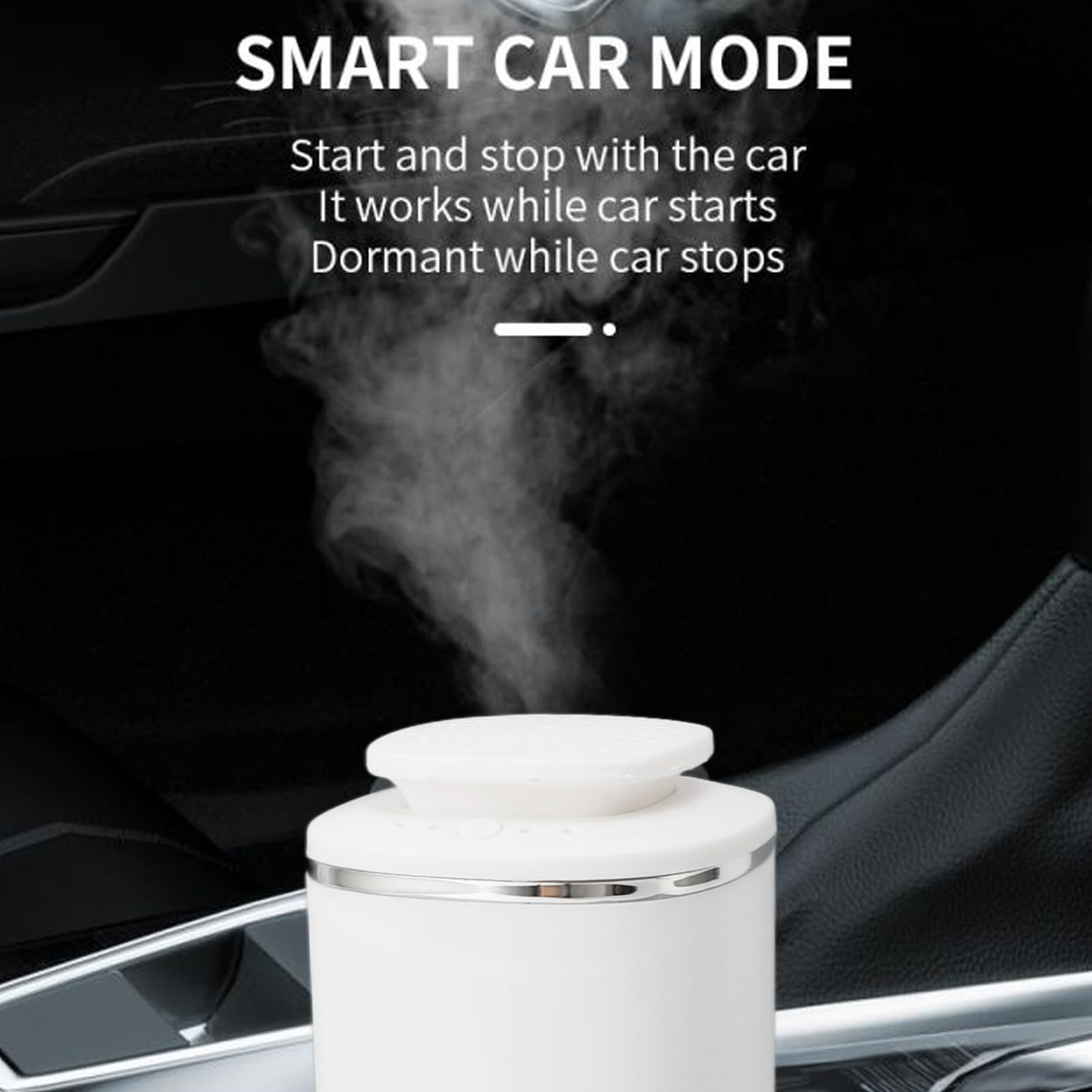 Diffusore di aromi per auto, diffusore di oli essenziali USB con 4 livelli di velocità, capacità di 10 ml, batteria da 800 mAh, luce ambientale a 7 colori per ambienti fino a 50 m³