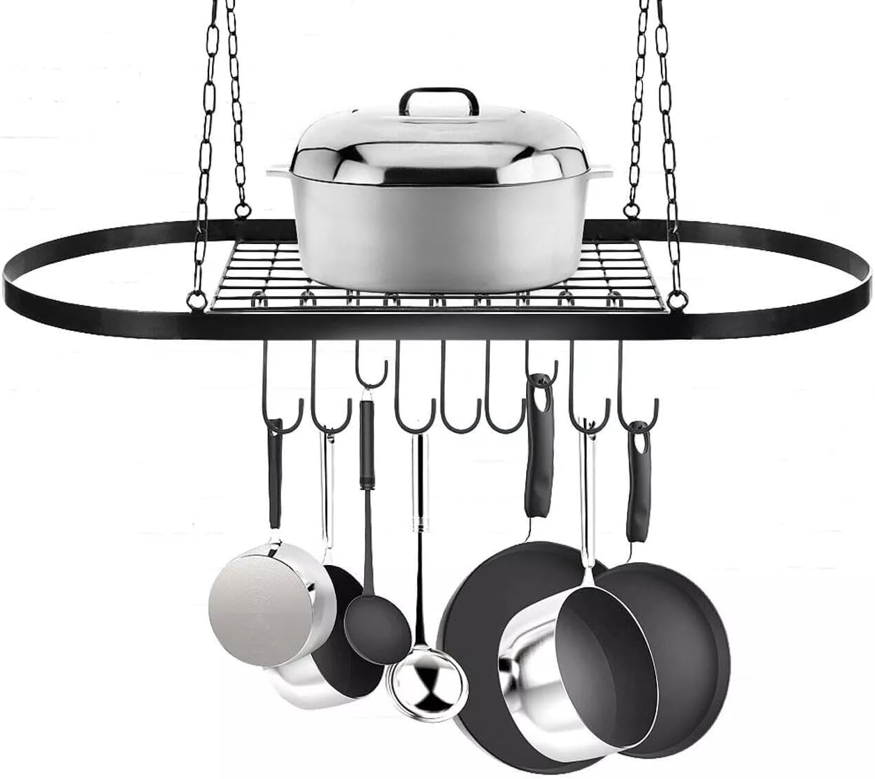 Gdrasuya10 Hanging Pot and Pan Rack, Ceiling Mount Storage Rack, Storage Rack