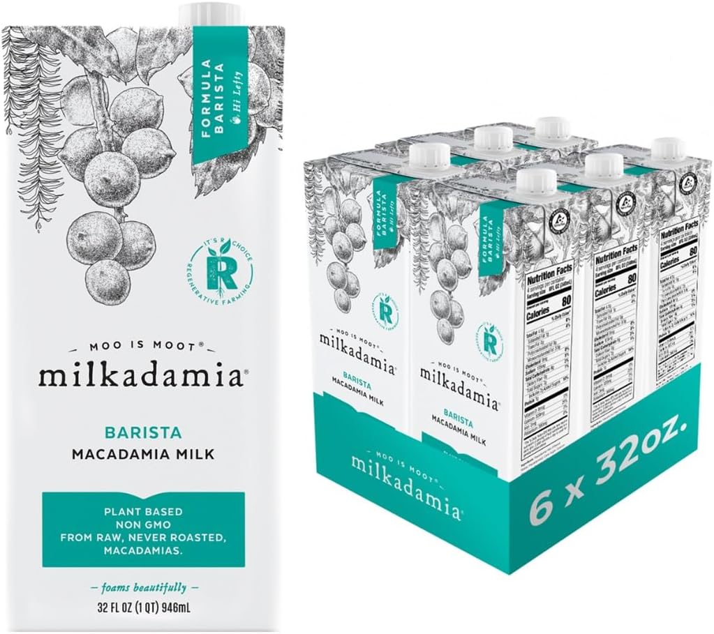 Milkadamia - Gluten Free Macadamia Milk Latte Da - 32 fl. oz. (Pack of 6)