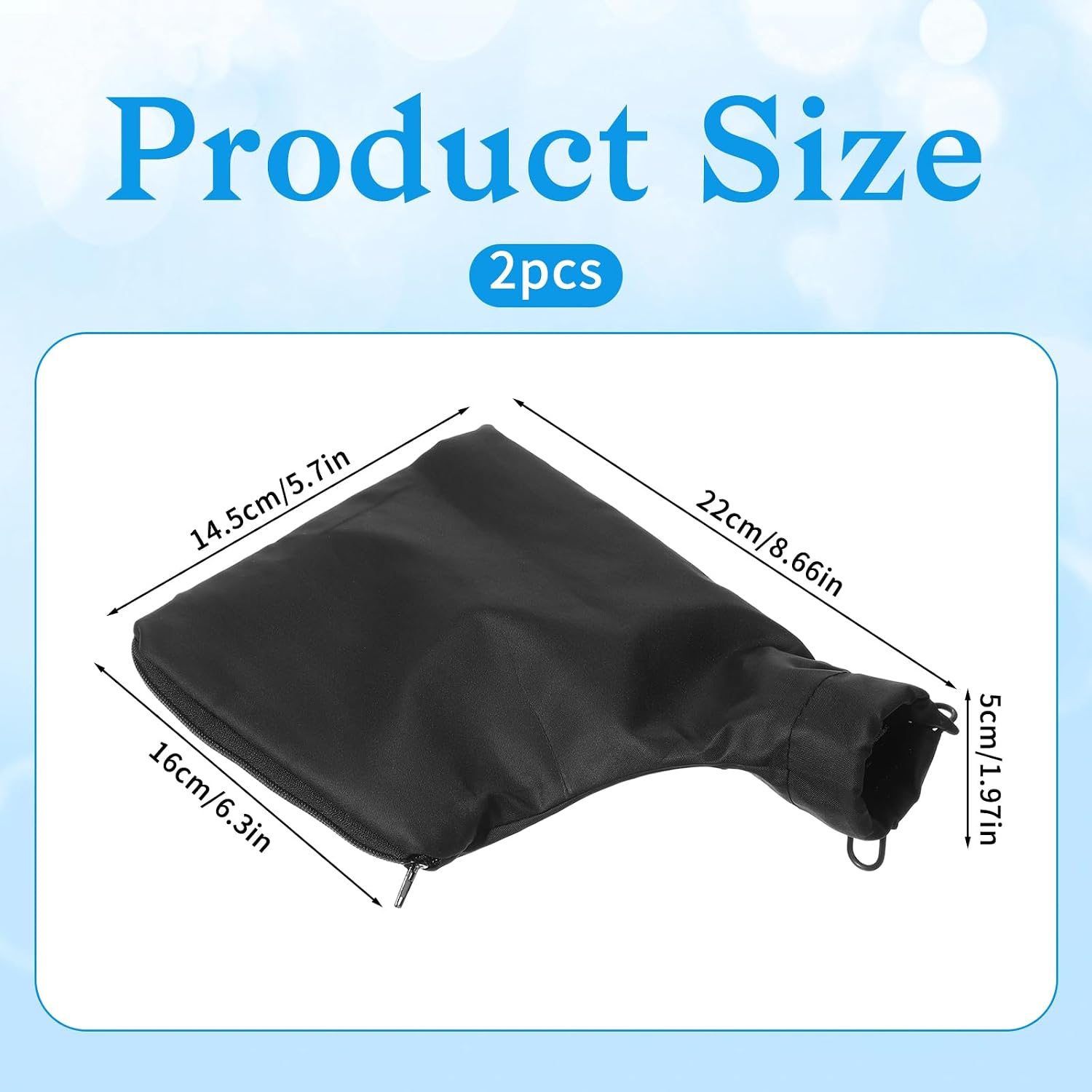 2 Pcs Table Saw Miter Saw Dust Bag, Black Dust Collection Bag with Zipper and Wired Adjustable, Miter Saws Accessories for Table Saws 225 Collection Accessories