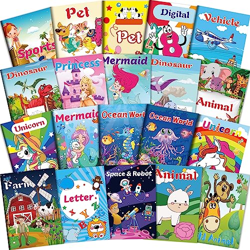 20Pack Coloring Books for Kids Ages 4-8 (5.1 x 7 inch),Mini Coloring Books
