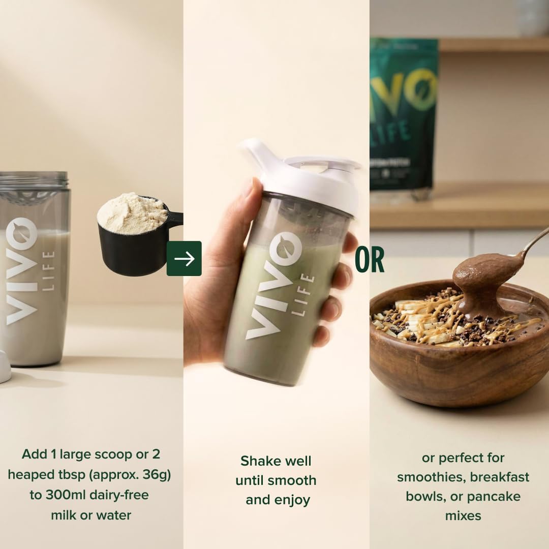 Vivo life Perform Plant Protein Powder - Pea & Hemp Protein Blend with BCAA (Salted Caramel, 38.45 oz)