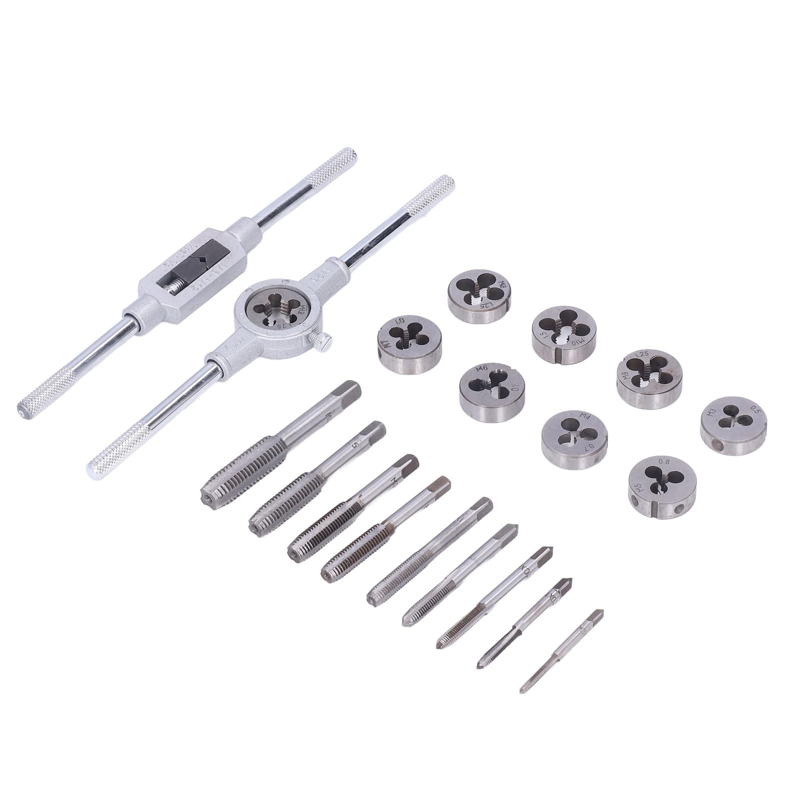 Set di maschi e punte da filettare da 20 pezzi, kit in acciaio per utensili per riparazioni auto, modellismo e lavorazione fai-da-te su ghisa e alluminio, comprende scatola di