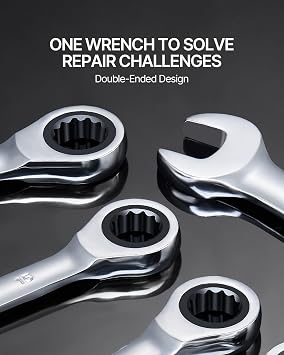 VEVOR Ratcheting Wrench Set, 30-Piece Combination Wrench Set, 72 Teeth