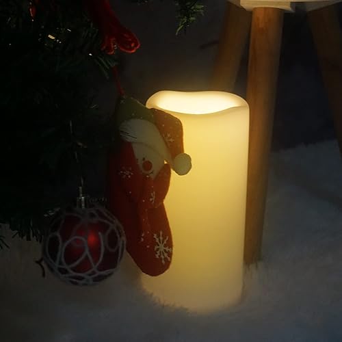 Miniatura 4 de Velas impermeables para exteriores de pilas sin llama, LED, con temporizador parpadeante, hechas de resina de plástico, luces de noche para patio,