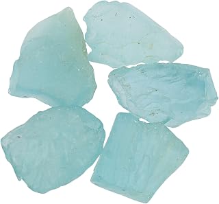 CRYSTALIS 5pcs, Natural Water Aquamarine, Blue, High Grade Loose Gemstone, Wholesale Bulk Rough Jewelry Making Supply, Chakra Stones, Wire Wrapping, DIY, Gem Collection, Tumbling