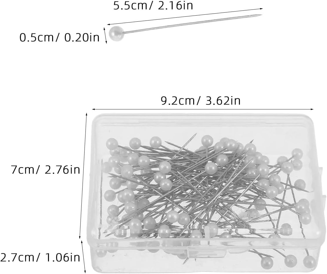 Straight Pins with Faux Pearl Heads 800Pcs Silver Decorative Map Push Pins Round Point for Photo Wall