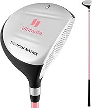 Tangkula 165CC Junior #3 Fairway Wood for Kids, Individual Gold Club for Boys and Girls with Fiberglass Shaft and Head Cover, Junior Practice Golf Club, Right Hand, 38 Inch, Ages 11-14