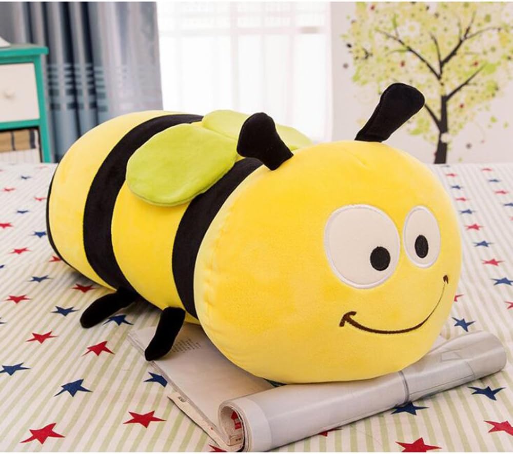 Dongcrystal 17.7 Inches Fuzzy Bumblebee,Soft Plush Bee Toy Stuffed Animals Pillow