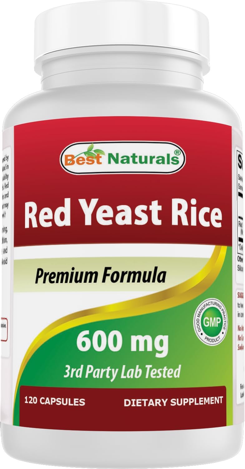 Best Naturals Red Yeast Rice 600 mg Capsules (1200 mg per serving) — A budget-friendly cholesterol-support option with gluten-free claims in question