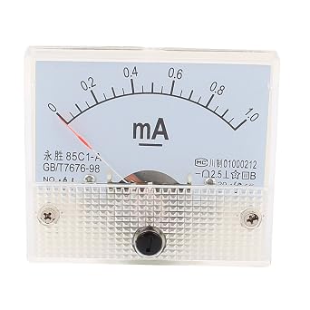 uxcell Analog Current Panel Meter DC 0-1mA 0.05A Scale 85C1 Ammeter for Automotive Circuit Testing Charging Battery Ampere Tester Gauge Pack of 1