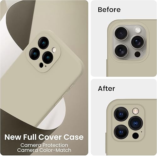Miniatura 3 de FireNova Funda diseñada para iPhone 15 Pro Max, funda de silicona mejorada protección de cámara con 2 protectores de pantalla, forro interior de