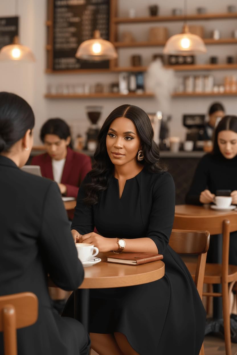 Nmoder Semi Formal Dresses for Women - Work Fit and Flare 3/4 Sleeve A-line Elegant Church Business Dress with Pockets - Image 4